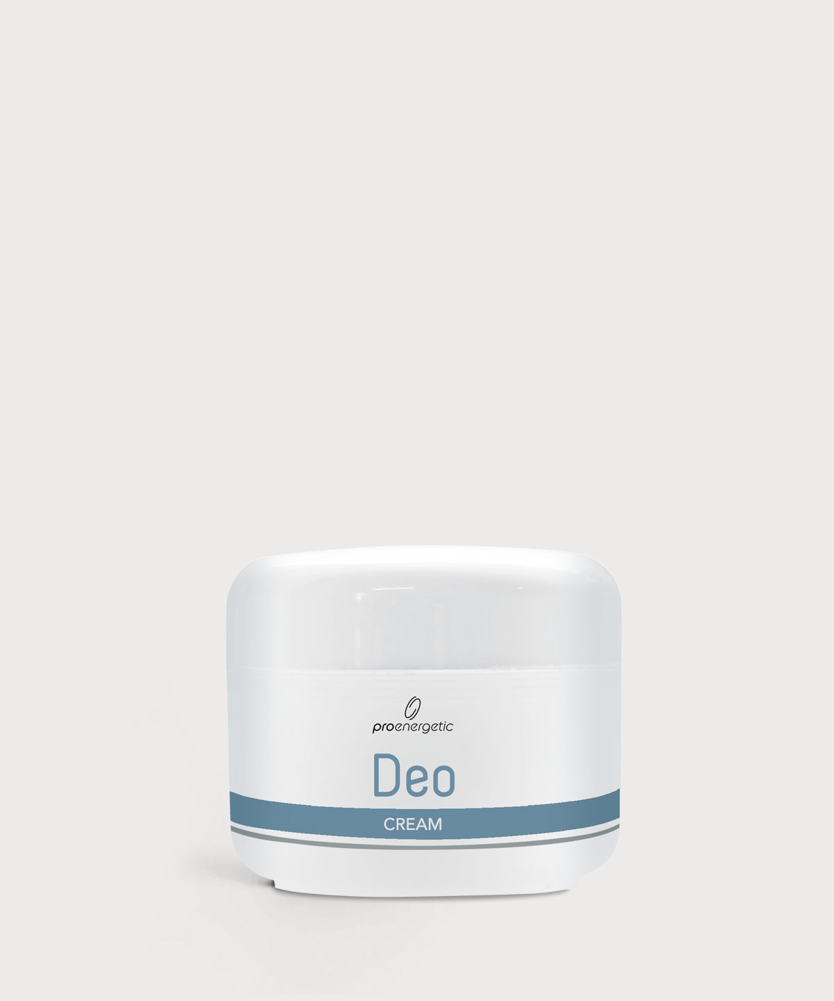 Weißer runder Tiegel mit ProEnergetic Logo und Aufschrift Deo Cream auf hellem Hintergrund.