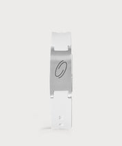 White E-Protect Energy Band with a silver-colored metal element and the ProEnergetic logo on a light-colored background