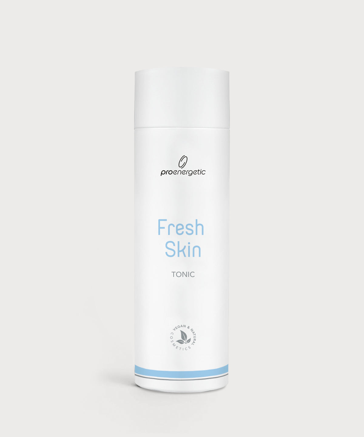 Fresh Skin Tonic von proenergetic in weißer Pumpflasche mit hellblauer Beschriftung auf neutralem Hintergrund.