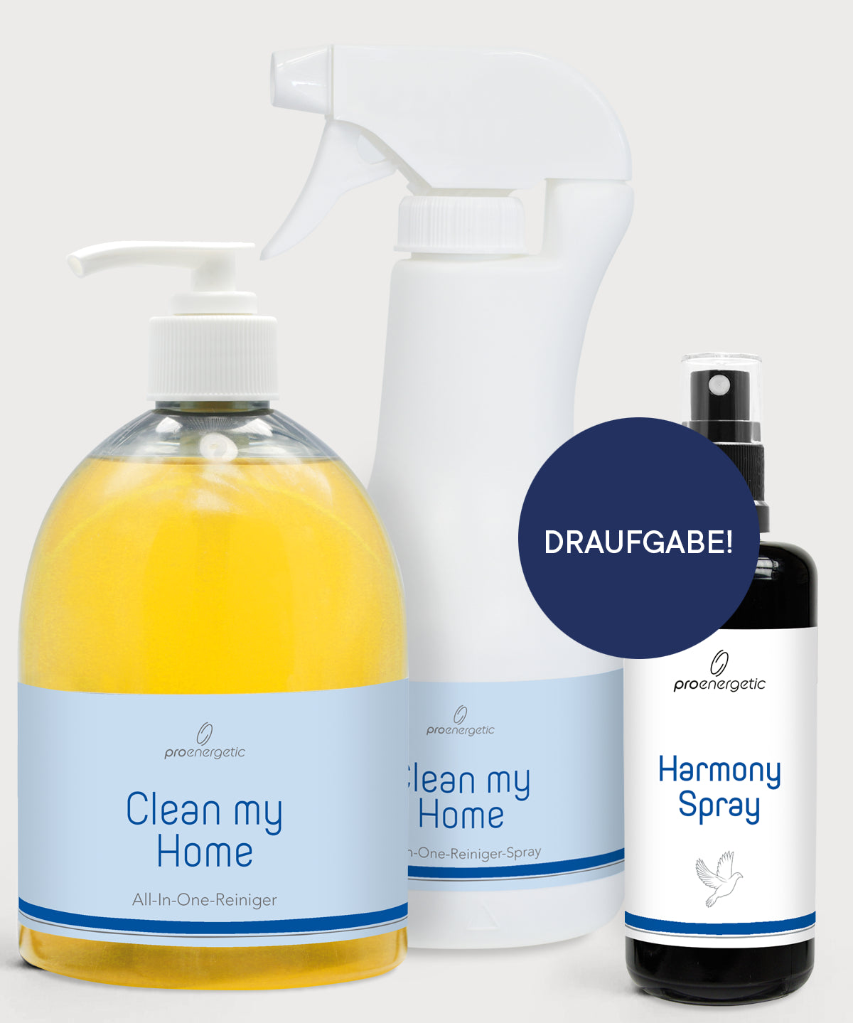 ProEnergetic Clean my Home und Harmony Spray für natürliche Reinigung und ein harmonisches Zuhause.