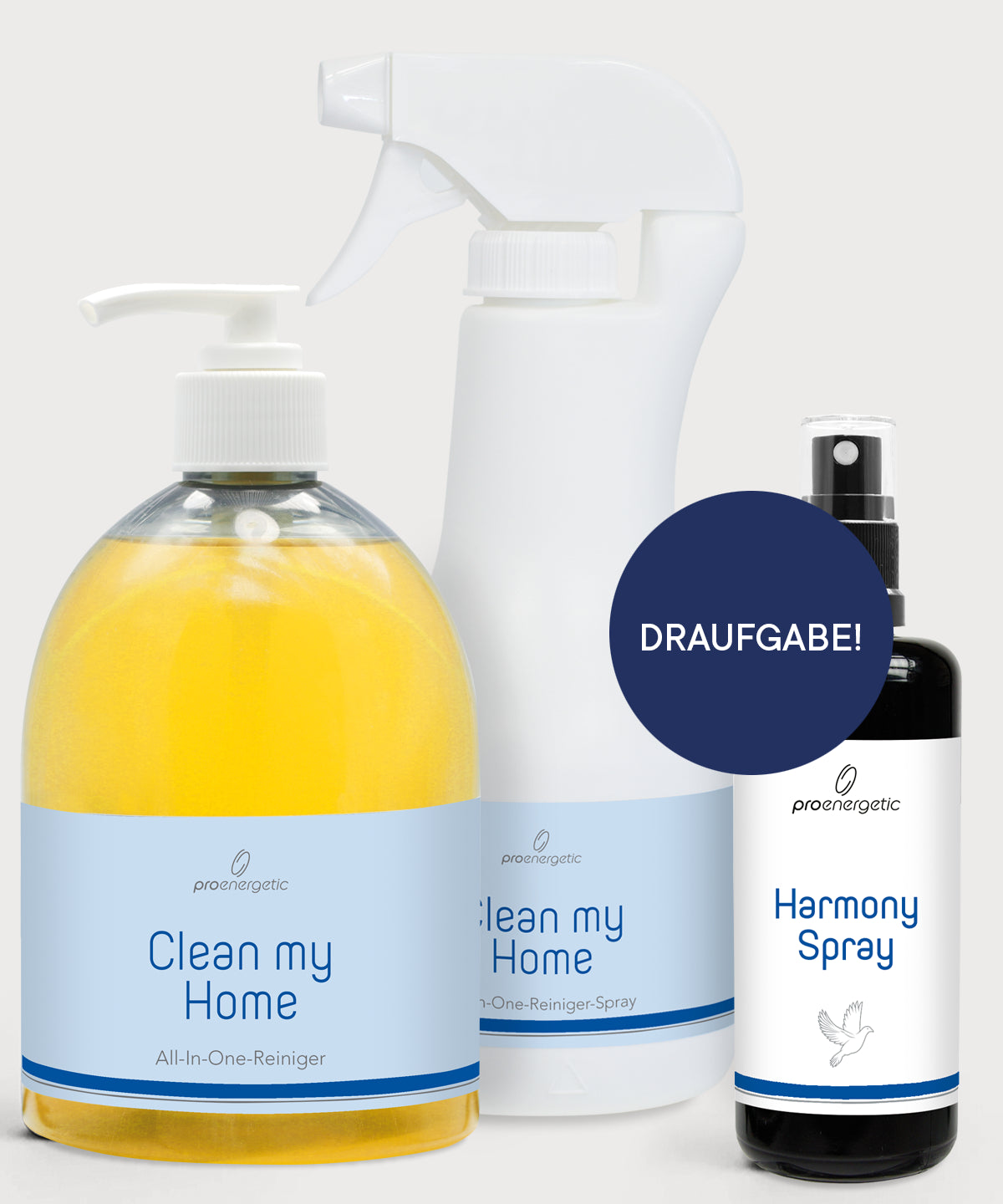 ProEnergetic Clean my Home und Harmony Spray für natürliche Reinigung und ein harmonisches Zuhause.