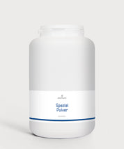 Großer weißer Behälter 2500 g mit ProEnergetic Logo und Aufschrift Spezial Pulver Wohnen. 